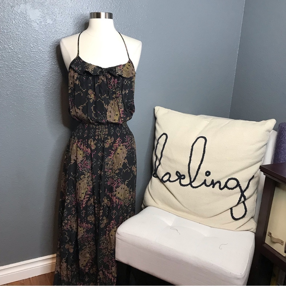 Parker black silk dress with yellow and pink X’s size XS - Picture 2 of 6